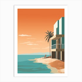 Icacos Beach Puerto Rico Abstract Orange Hues 1 Art Print