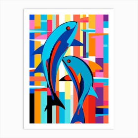 Dolphin Abstract Pop Art 5 Art Print