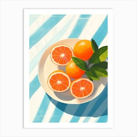 Oranges On A Plate Art Print