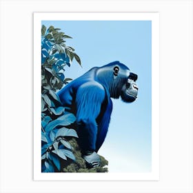 Gorilla On Top Of A Cliff Gorillas Decoupage 1 Art Print