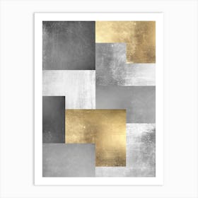 Metal and gold geometry 10 Art Print