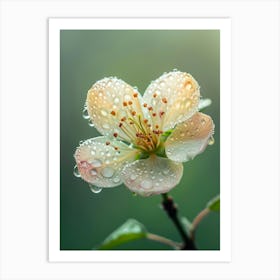 Flower With Water Droplets 3 Art Print