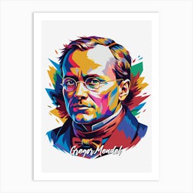 Gregor Mendel 02 Portrait WPAP Pop Art Art Print