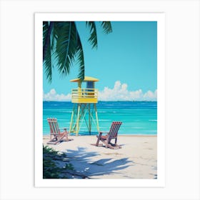 An Oil Painting Of Seven Mile Beach, Negril Jamaica 1 Art Print