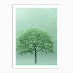 Tree In The Fog 2 Art Print