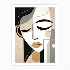 Abstract Woman'S Face 3 Art Print