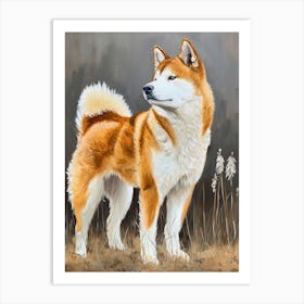 Akita Acrylic Painting 4 Art Print