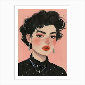 Black Girl With Red Lipstick Art Print