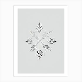 Needle, Snowflakes, Retro Minimal 1 Art Print