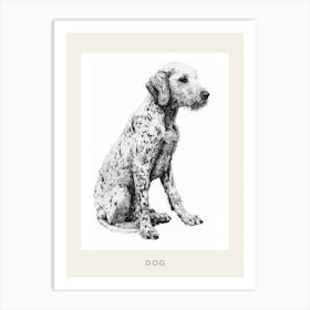 Hairy Dog Line Sketch 2 Poster Art Print