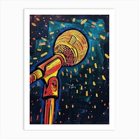 Comedy Club Austin Texas Colourful Blockprint 1 Art Print