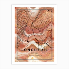 Longueuil Map Art Print