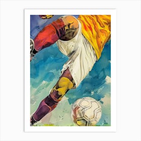 Football Player Watercolor Art (14) Art Print