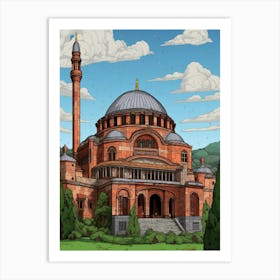 Trabzon Hagia Sophia Museum Pixel Art 3 Art Print