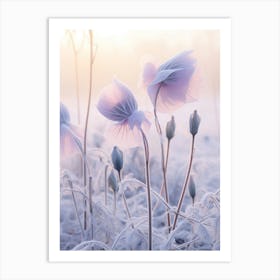 Frosty Botanical Morning Glory 1 Art Print