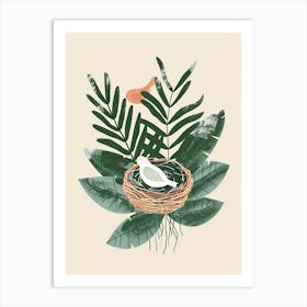 Birds Nest Fern Plant Minimalist Illustration 7 Art Print