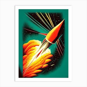 Meteor 2 Vintage Sketch Space Art Print