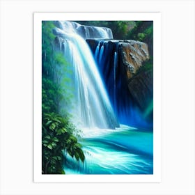 Cataratas De Agua Azul, Mexico Peaceful Oil Art  Art Print