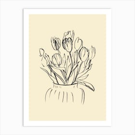 Tulips Study In A Vase Art Print