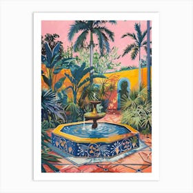 Fountain In The Garden 1 Art Print