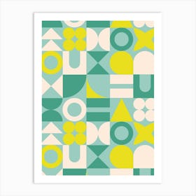 Tropics Mid Century Retro Geometric Shapes Art Print