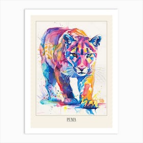 Puma Colourful Watercolour 4 Poster Art Print