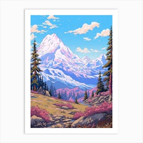 Tundra Landscape Pixel Art 1 Art Print