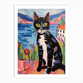 Painting Of A Cat In Sardinia Italy 2 Art Print