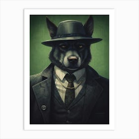 Gangster Dog Norwegian Elkhound Art Print