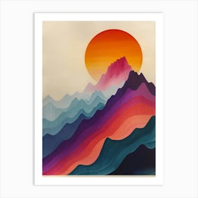 Sunset In The Mountains 34 Art Print