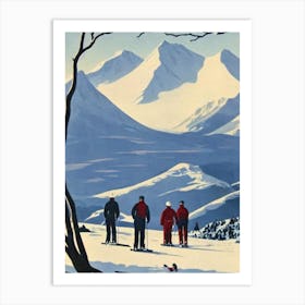 Mount Hutt, New Zealand Ski Resort Vintage Landscape 2 Skiing Poster Art Print