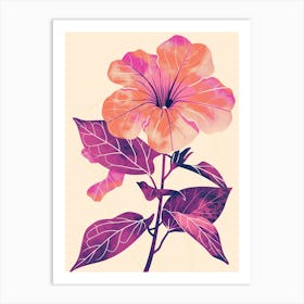 Purple And Orange Petunia Art Print