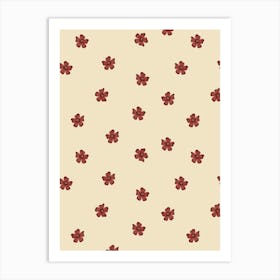 Small red flowers seamless pattern Art Print