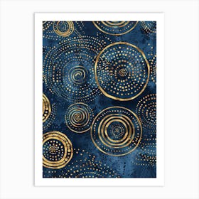 Gold Circles 1 Art Print