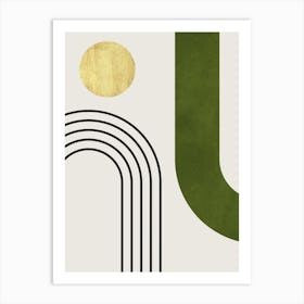 Watercolor of lines and circles 4 Art Print