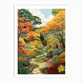 Atlanta Botanical Garden, Usa In Autumn Fall Illustration 1 Art Print