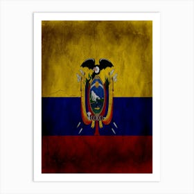 Ecuador Flag Texture Art Print