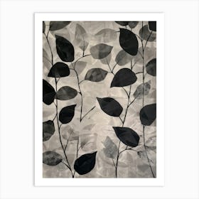 Black And White Leaves 7 Art Print