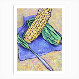 Corn Fauvist vegetable Art Print