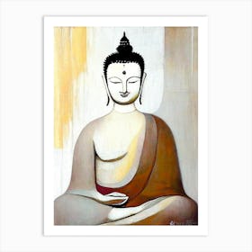 Buddha Symbol 1, Abstract Painting Art Print