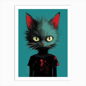 Cat With Bloody Eyes Art Print