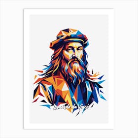 Leonardo Da Vinci 01 Portrait WPAP Pop Art Art Print