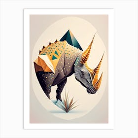 Avaceratops Terrazzo Style Dinosaur Art Print