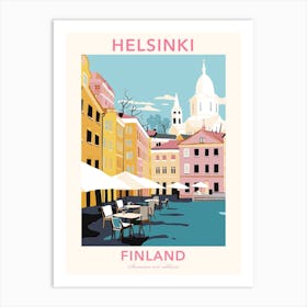 Helsinki, Finland, Flat Pastels Tones Illustration 1 Poster Art Print