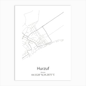 Hurzuf,Ukraine Minimalist Map Art Print