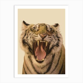 Tiger Roaring Art Print