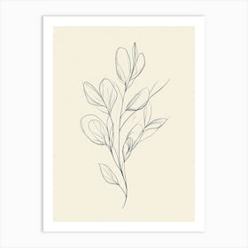 Simple Drawing Of A Leaf 1 Art Print