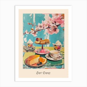 Eat Cake Vintage Tea Party 1 Art Print