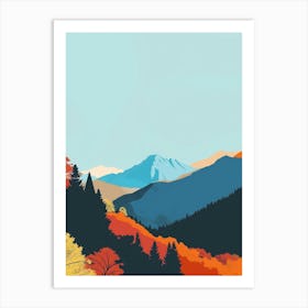 Mount Koya Koyasan 2 Colourful Illustration Art Print