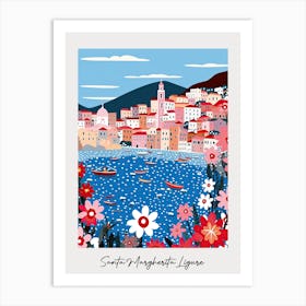 Poster Of Santa Margherita Ligure, Italy, Illustration In The Style Of Pop Art 3 Art Print